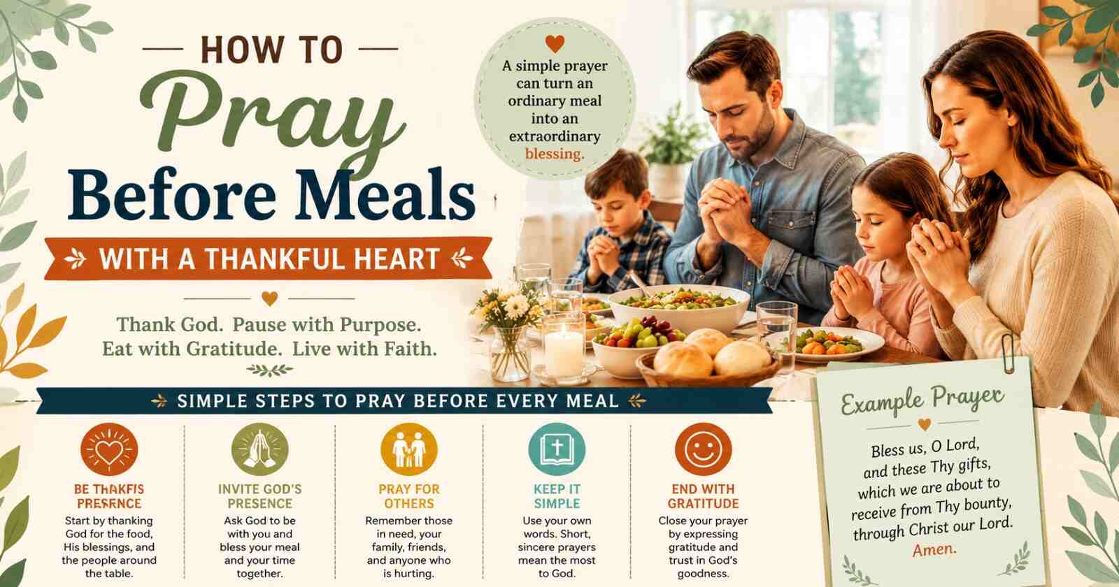 How to Pray Before Meals with a Thankful Heart